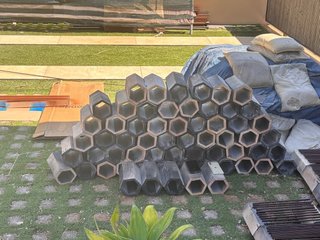 Ladrillos hexagonales para bodega