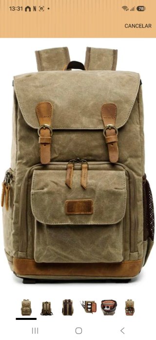 Mochila Lona Impermeable Viaje Resistente