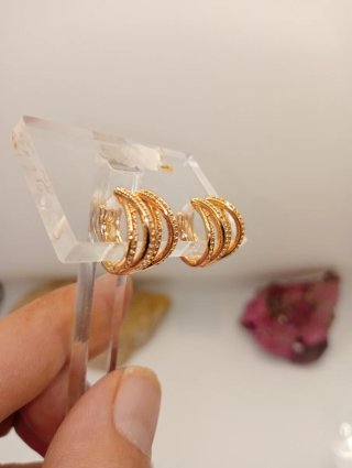 Pendientes Xuping Oro Laminado con Circonitas