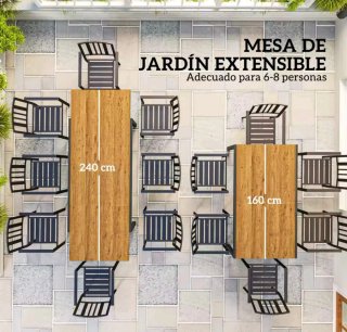 Mesa de jardín Outsunny extensible 240cm