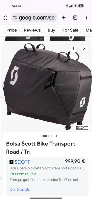 Bolsa transporte Scott Negra con Ruedas