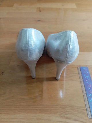 Zapatos de fiesta plateados talla 38