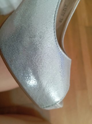 Zapatos de fiesta plateados talla 38