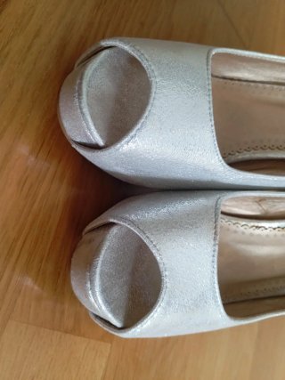 Zapatos de fiesta plateados talla 38