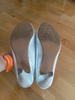 Zapatos de fiesta plateados talla 38