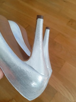 Zapatos de fiesta plateados talla 38