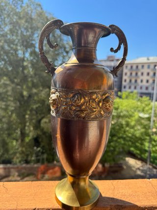 Coppia Vasi Vintage Peerage Ottone Massiccio