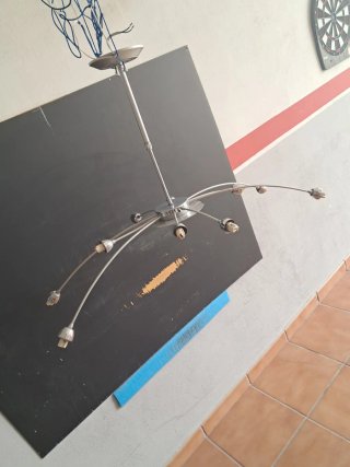 Lámpara araña metalica diseño tulipas