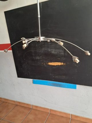 Lámpara araña metalica diseño tulipas