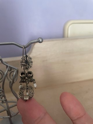 Pendientes Filigrana Plata Coral y Perlas