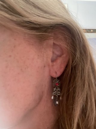 Pendientes Filigrana Plata Coral y Perlas