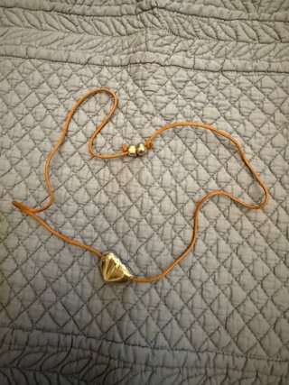 Collana cordino marrone con cuore argento