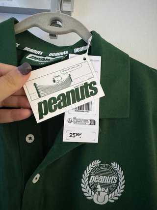 Polo Peanuts Verde Hombre Talla M