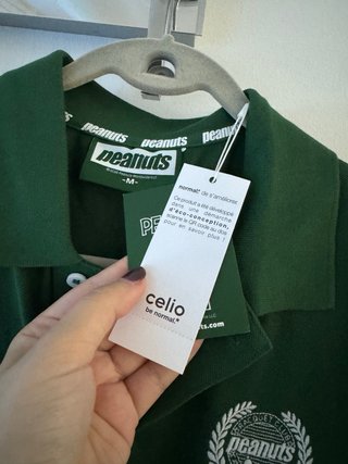 Polo Peanuts Verde Hombre Talla M