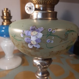 Quinquer base cromada 2 con deposito de cristal