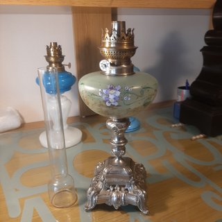 Quinquer base cromada 2 con deposito de cristal