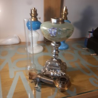 Quinquer base cromada 2 con deposito de cristal