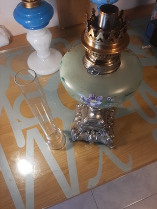 Quinquer base cromada 2 con deposito de cristal
