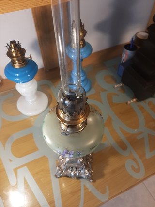Quinquer base cromada 2 con deposito de cristal