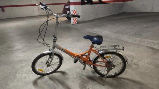 Bicicleta Plegable Naranja y Gris