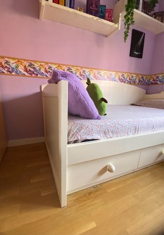 Cama Diván Individual Blanca 90cm