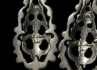 Pendientes Antiguos Plata 900 y Oro 18k