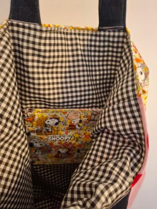 Bolso Tote Snoopy y Woodstock Corazones Rosa