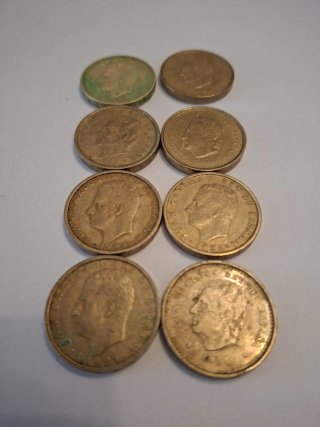 Lote 8 monedas 100 pesetas Juan Carlos I