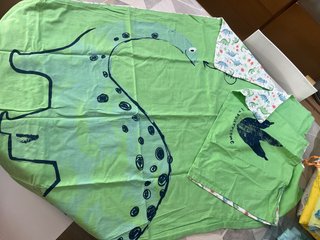 Funda nórdica cuna dinosaurios verde reversible