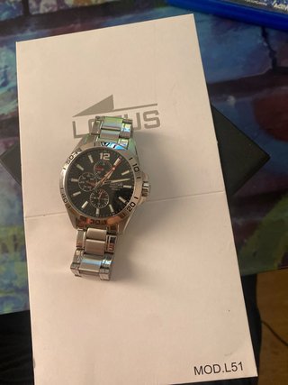 Reloj Lotus Cronógrafo Negro y Plateado