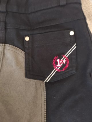 Pantalón de equitación niño negro y gris