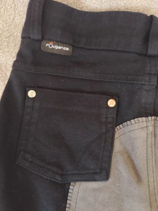 Pantalón de equitación niño negro y gris