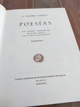 Catulo. Poesías. CSIC, 1982