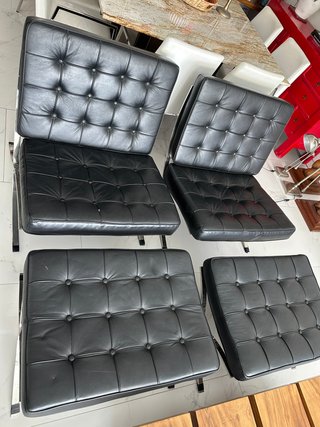 Sillas Barcelona Piel Negra