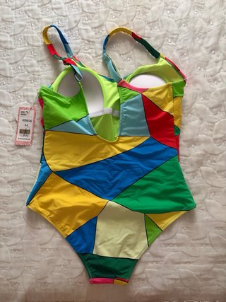 Bañador mujer estampado geométrico talla 44