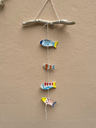 Decorazione Pesci in Ceramica Fredda