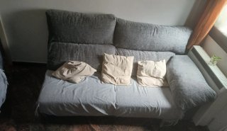 Sofá modular gris de tela