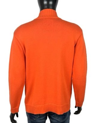 Maglione Ralph Lauren Uomo M Cotone Zip Arancione