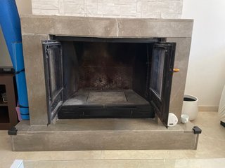 Casete chimenea hierro y cristal