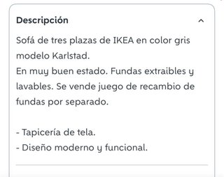 Divano a tre posti Ikea in grigio