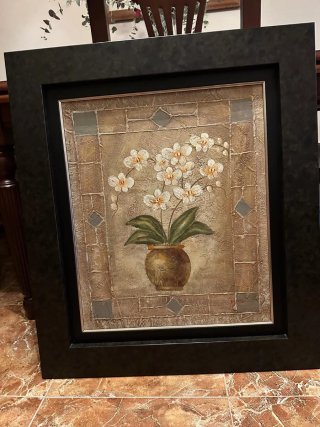 Cuadro Orquídeas Beige y Marrón