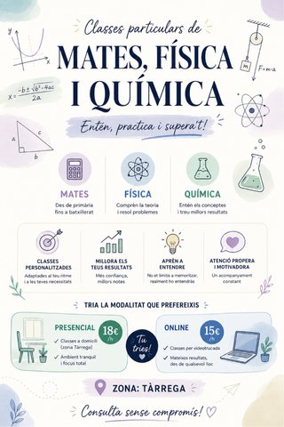 Classes particulars de Mates, Física i Química