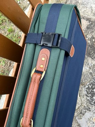 Maleta grande vintage Rodelle de tela con ruedas