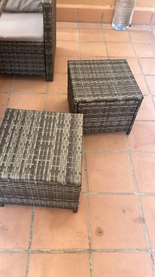 Conjunto Muebles Jardín Ratán y Cristal