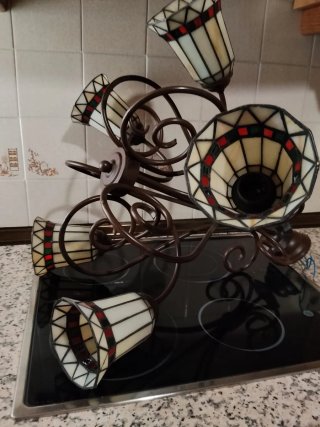 Lámpara de techo vintage cristal y metal