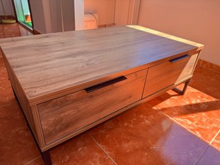 Mesa de centro madera y metal salon centro de mesa