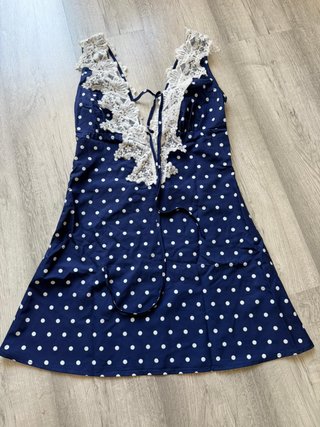 Vestido Zara lunares blanco y azul