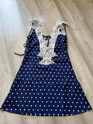 Vestido Zara lunares blanco y azul