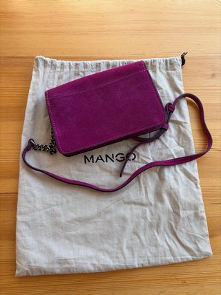 Bolso Mango Fucsia Suede