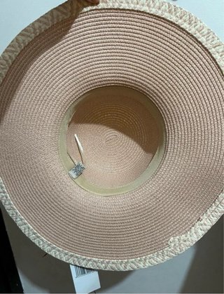 Sombrero de playa beige/rosa